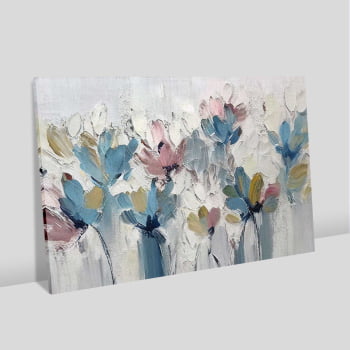 Quadro Retangular - Flores em Tons Pasteis