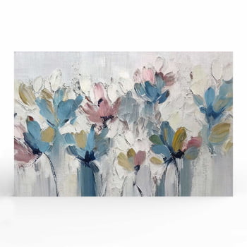 Quadro Retangular - Flores em Tons Pasteis