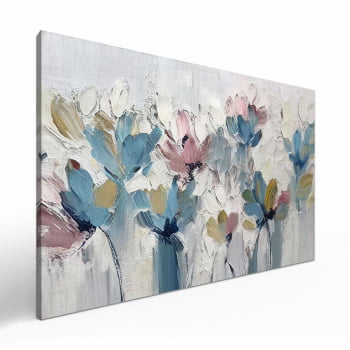 Quadro Retangular - Flores em Tons Pasteis