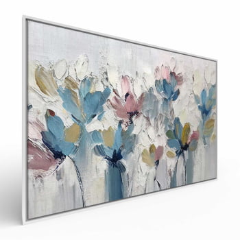 Quadro Retangular - Flores em Tons Pasteis