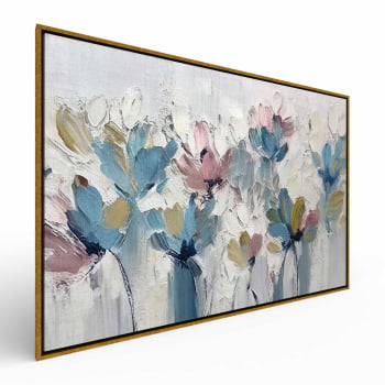 Quadro Retangular - Flores em Tons Pasteis