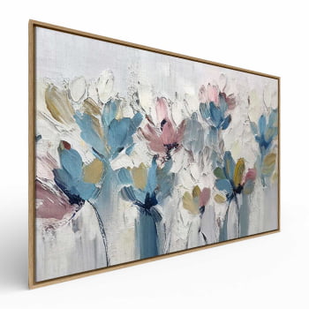 Quadro Retangular - Flores em Tons Pasteis