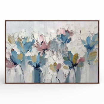 Quadro Retangular - Flores em Tons Pasteis