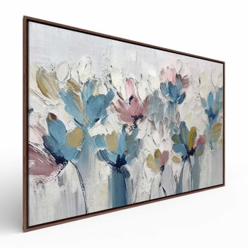 Quadro Retangular - Flores em Tons Pasteis