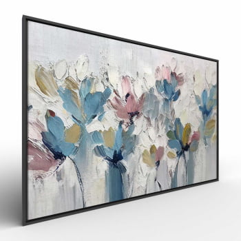 Quadro Retangular - Flores em Tons Pasteis