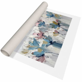 Quadro Retangular - Flores em Tons Pasteis