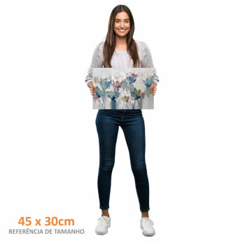 Quadro Retangular - Flores em Tons Pasteis