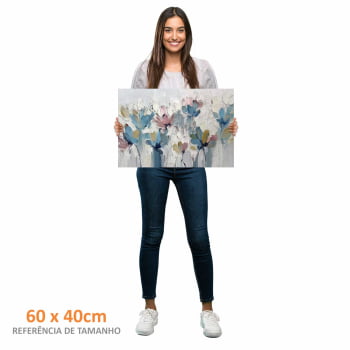 Quadro Retangular - Flores em Tons Pasteis