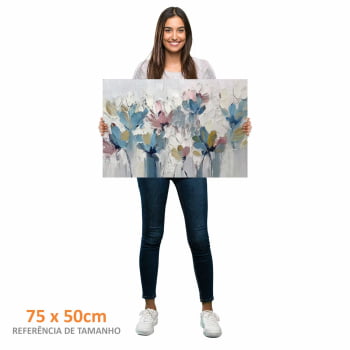 Quadro Retangular - Flores em Tons Pasteis