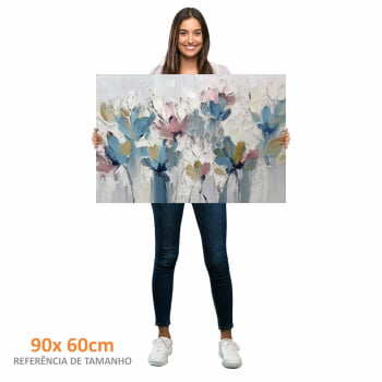 Quadro Retangular - Flores em Tons Pasteis