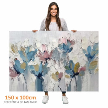 Quadro Retangular - Flores em Tons Pasteis