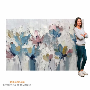 Quadro Retangular - Flores em Tons Pasteis