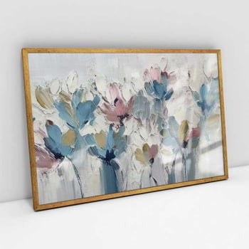 Quadro Retangular - Flores em Tons Pasteis
