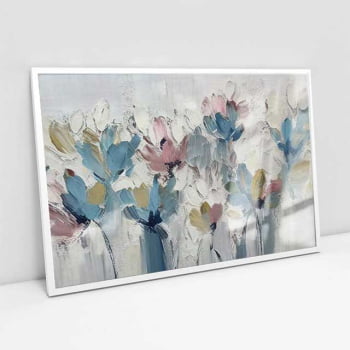 Quadro Retangular - Flores em Tons Pasteis