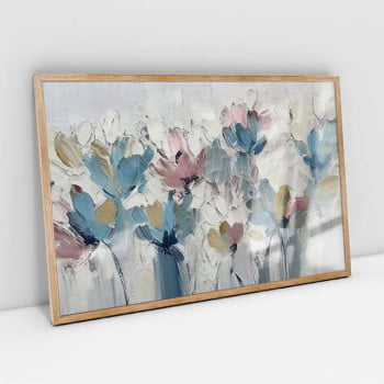 Quadro Retangular - Flores em Tons Pasteis