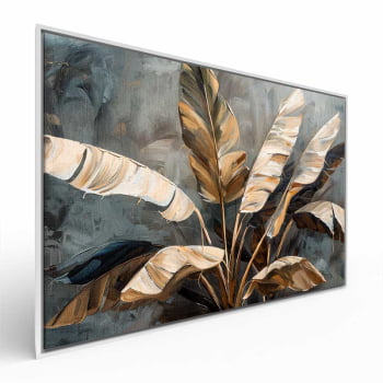 Quadro Retangular - Folhagens Douradas