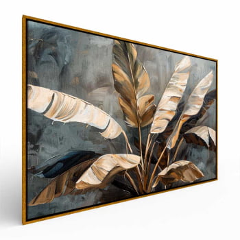 Quadro Retangular - Folhagens Douradas
