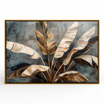 Quadro Retangular - Folhagens Douradas