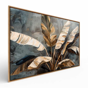 Quadro Retangular - Folhagens Douradas