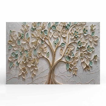 Quadro Retangular -Green and Golden Leaves