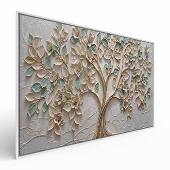 Quadro Retangular -Green and Golden Leaves