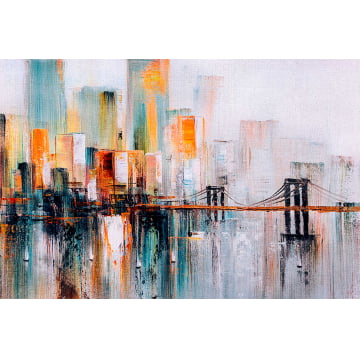 Quadro Retangular  - Pintura abstrata da ponte do Brooklyn