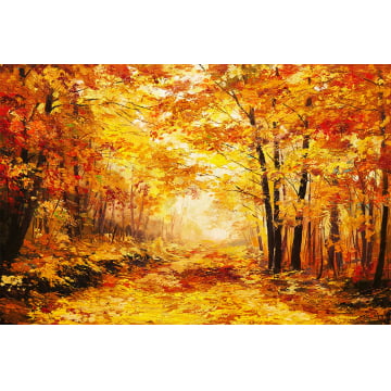 Quadro Retangular  - Trilha no outono (pintura)