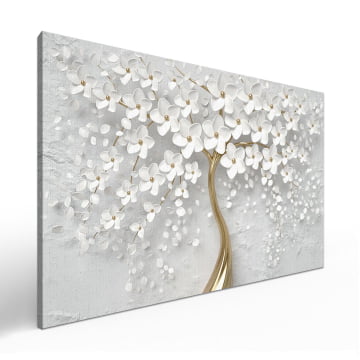 Quadro Retangular - White Blossom