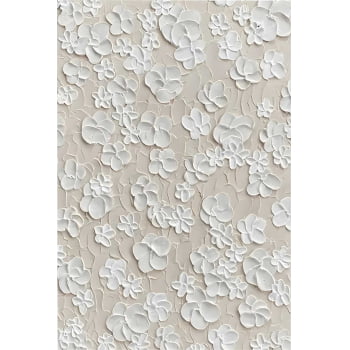 Quadro Retangular - White Flowers 3D