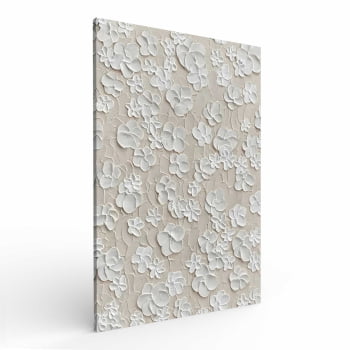 Quadro Retangular - White Flowers 3D