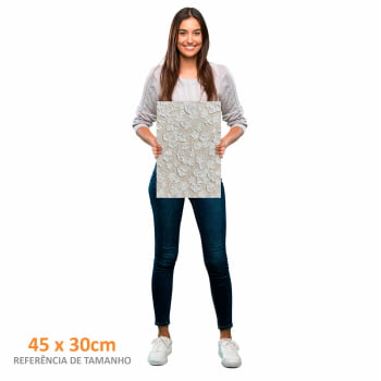 Quadro Retangular - White Flowers 3D