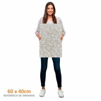 Quadro Retangular - White Flowers 3D