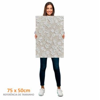 Quadro Retangular - White Flowers 3D