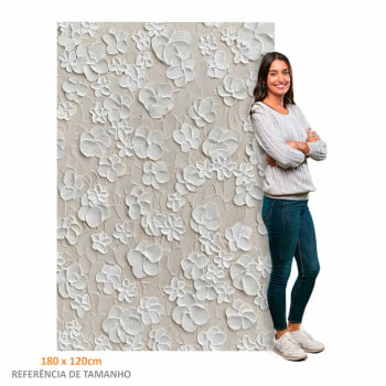 Quadro Retangular - White Flowers 3D