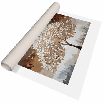 Quadro Retangular - White leaves tree