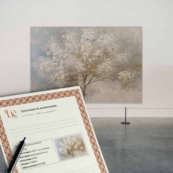Quadro Retangular - White Tree Abstract Painting