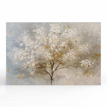 Quadro Retangular - White Tree Abstract Painting