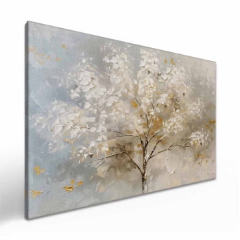 Quadro Retangular - White Tree Abstract Painting