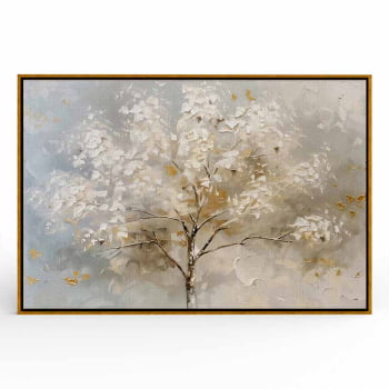Quadro Retangular - White Tree Abstract Painting