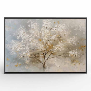 Quadro Retangular - White Tree Abstract Painting