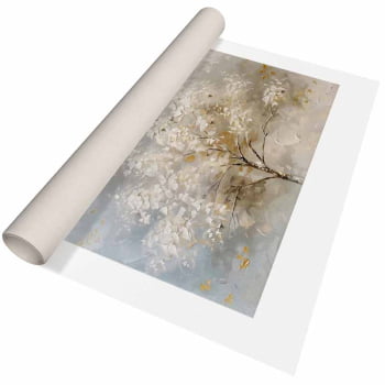 Quadro Retangular - White Tree Abstract Painting