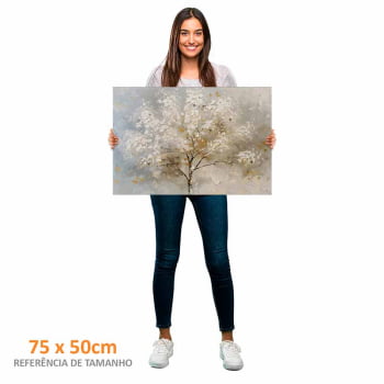 Quadro Retangular - White Tree Abstract Painting