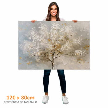 Quadro Retangular - White Tree Abstract Painting