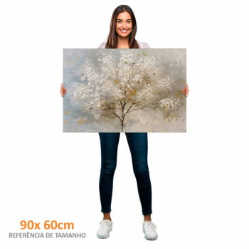 Quadro Retangular - White Tree Abstract Painting