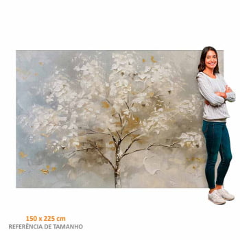 Quadro Retangular - White Tree Abstract Painting