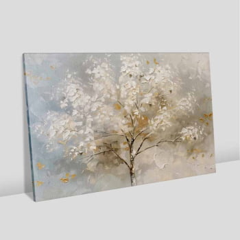 Quadro Retangular - White Tree Abstract Painting