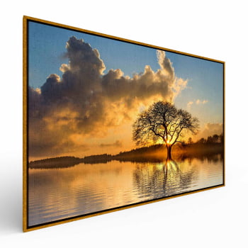 Quadro Retangular - Árvore solitária ao entardecer II