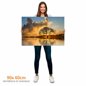 Quadro Retangular - Árvore solitária ao entardecer II