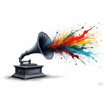 Quadro Retangular - The Color of Music
