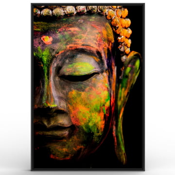 Quadro Retangular - A face de Buda colorida